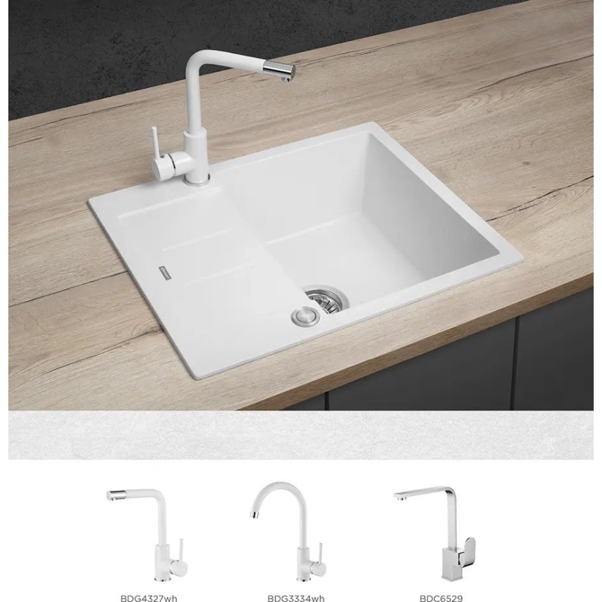 Concept DG05C45WH - Kuchyňský dřez CUBIS 50x62 cm granit/bílá