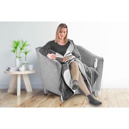 Concept DV7420 - Elektrická vyhřívaná deka 160W/230V 180x130 cm šedá/bílá