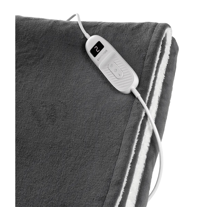 Concept DV7420 - Elektrická vyhřívaná deka 160W/230V 180x130 cm šedá/bílá