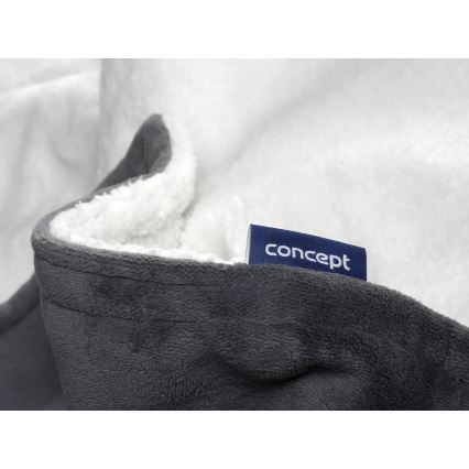 Concept DV7420 - Elektrická vyhřívaná deka 160W/230V 180x130 cm šedá/bílá