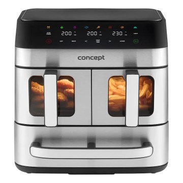 Concept FR9000 - Horkovzdušná fritéza PIZZA TRIO 18,5 l 2700W/230V nerez/černá