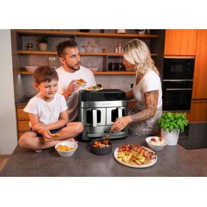 Concept FR9000 - Horkovzdušná fritéza PIZZA TRIO 18,5 l 2700W/230V nerez/černá