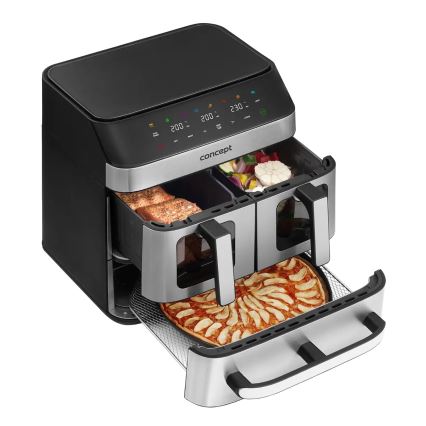 Concept FR9000 - Horkovzdušná fritéza PIZZA TRIO 18,5 l 2700W/230V nerez/černá