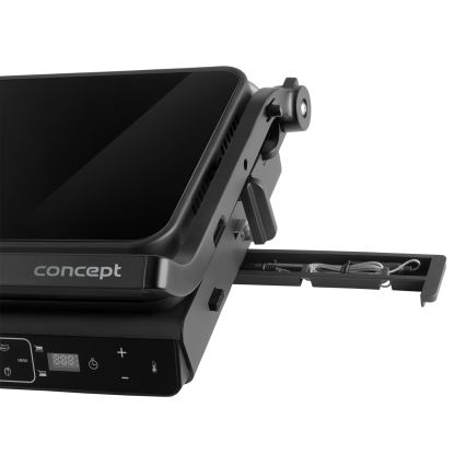 Concept ge3600 - Kontaktní gril s teplotní sondou GLASS 2000W/230V černá