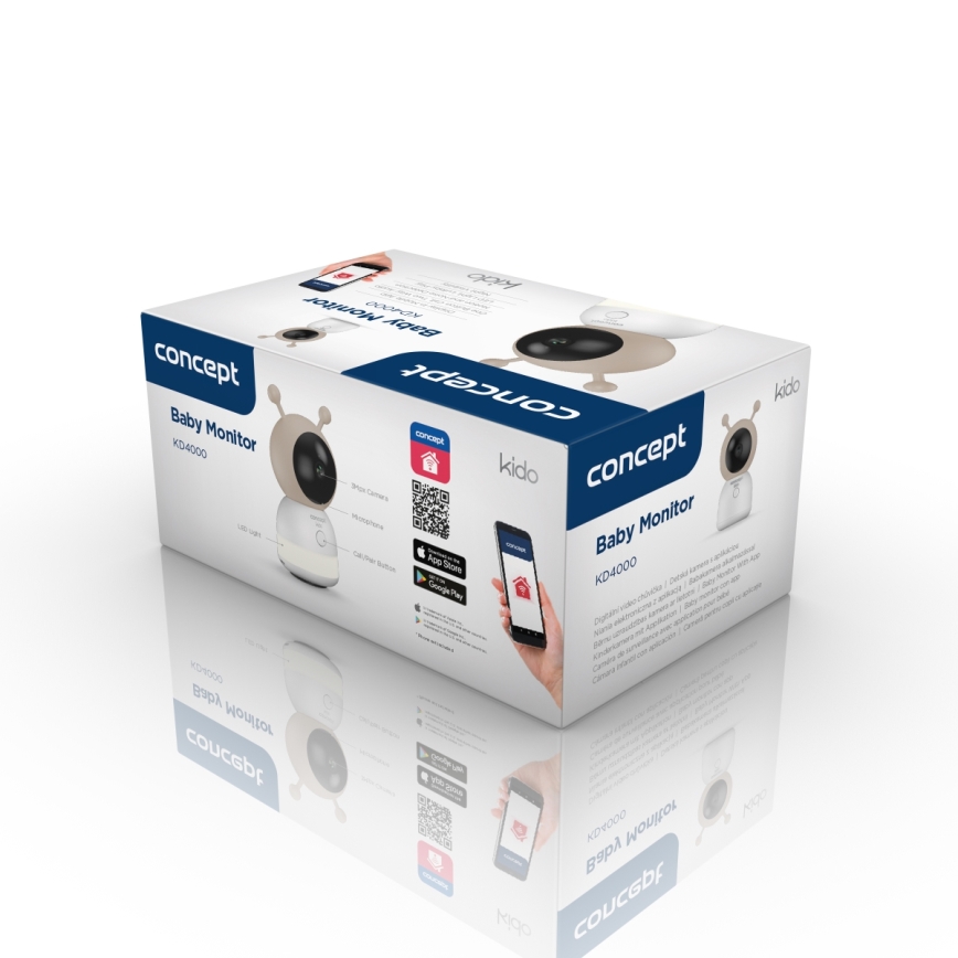 Concept KD4000 - Chytrá dětská chůvička se senzorem pohybu SMART KIDO 4,5W/230V Wi-Fi béžová