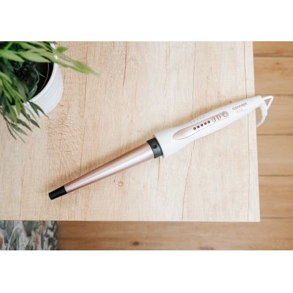 Concept KK2125 - Kónická kulma na vlasy GLAM STYLE 42W/230V bílá/rose gold