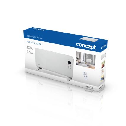 Concept KS4000 - Elektrický přímotop/konvektor 1000/2000W IP24 bílá + dálkové ovládání