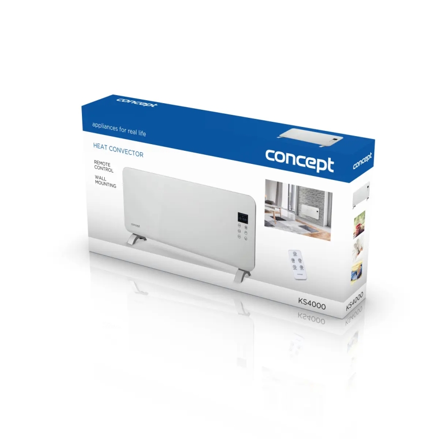 Concept KS4000 - Elektrický přímotop/konvektor 1000/2000W IP24 bílá + dálkové ovládání