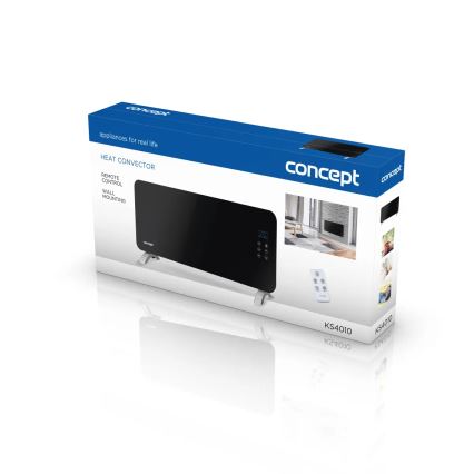 Concept KS4010 - Elektrický přímotop/konvektor 1000/2000W IP24 černá + dálkové ovládání