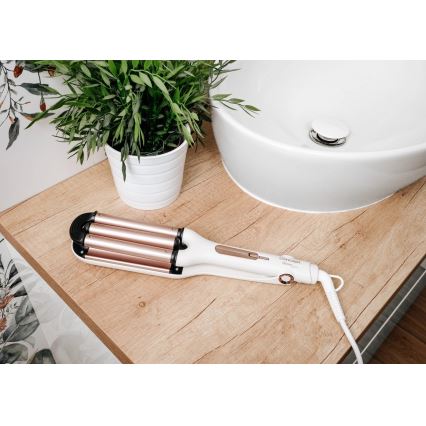 Concept KT2140 - Trojkulma na vlasy GLAM STYLE 100W/230V bílá/rose gold
