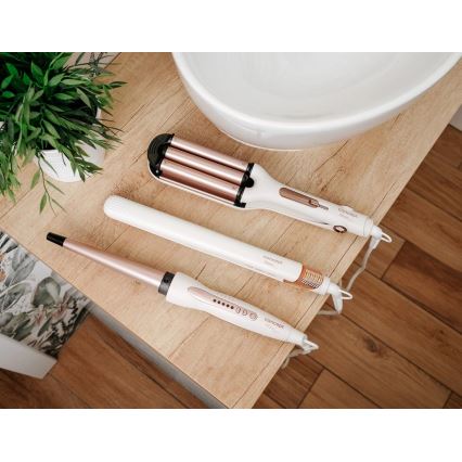 Concept KT2140 - Trojkulma na vlasy GLAM STYLE 100W/230V bílá/rose gold