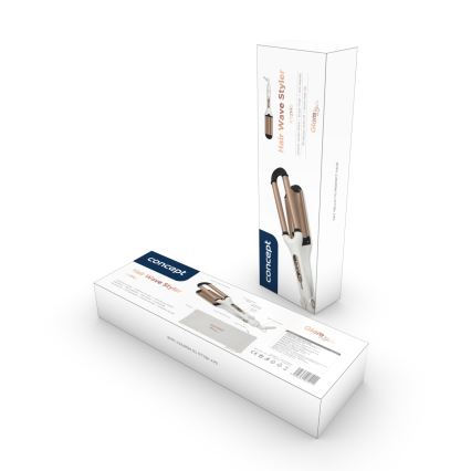 Concept KT2140 - Trojkulma na vlasy GLAM STYLE 100W/230V bílá/rose gold