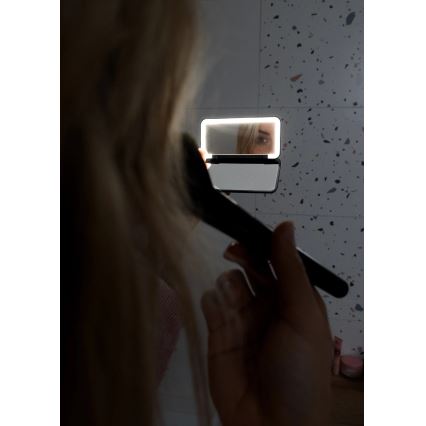 Concept KZ2020 - LED Kapesní kosmetické zrcátko PERFECT SKIN LED/1,5W/5V 4500-5500K 300 mAh černá