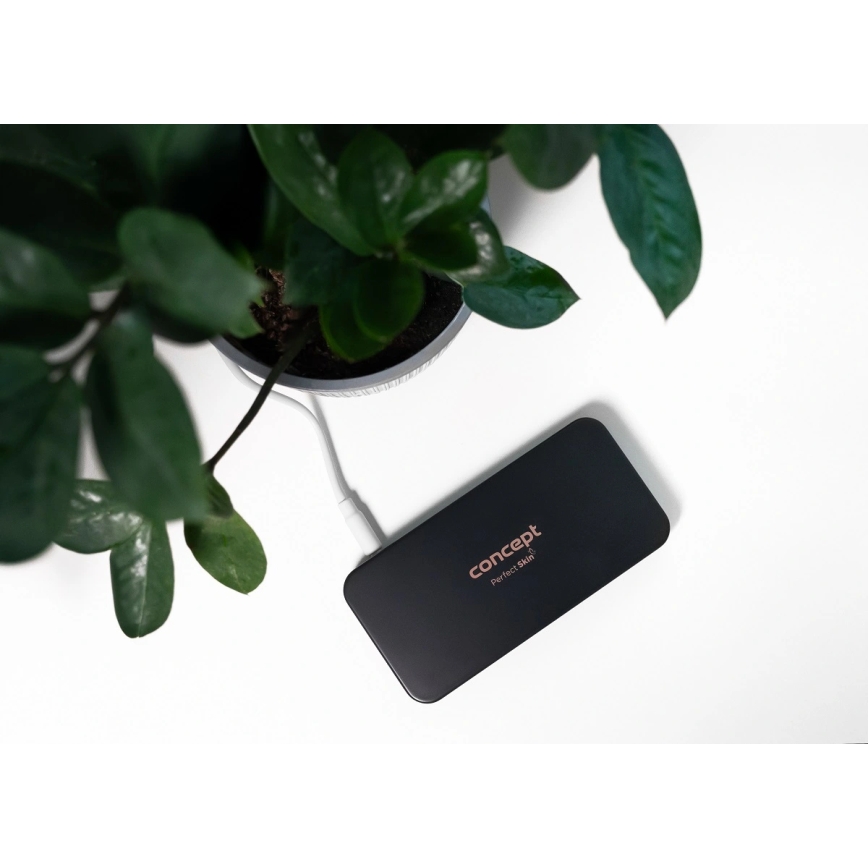 Concept KZ2020 - LED Kapesní kosmetické zrcátko PERFECT SKIN LED/1,5W/5V 4500-5500K 300 mAh černá