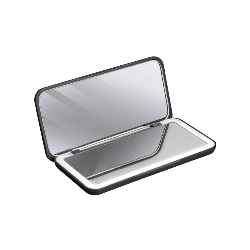 Concept KZ2020 - LED Kapesní kosmetické zrcátko PERFECT SKIN LED/1,5W/5V 4500-5500K 300 mAh černá