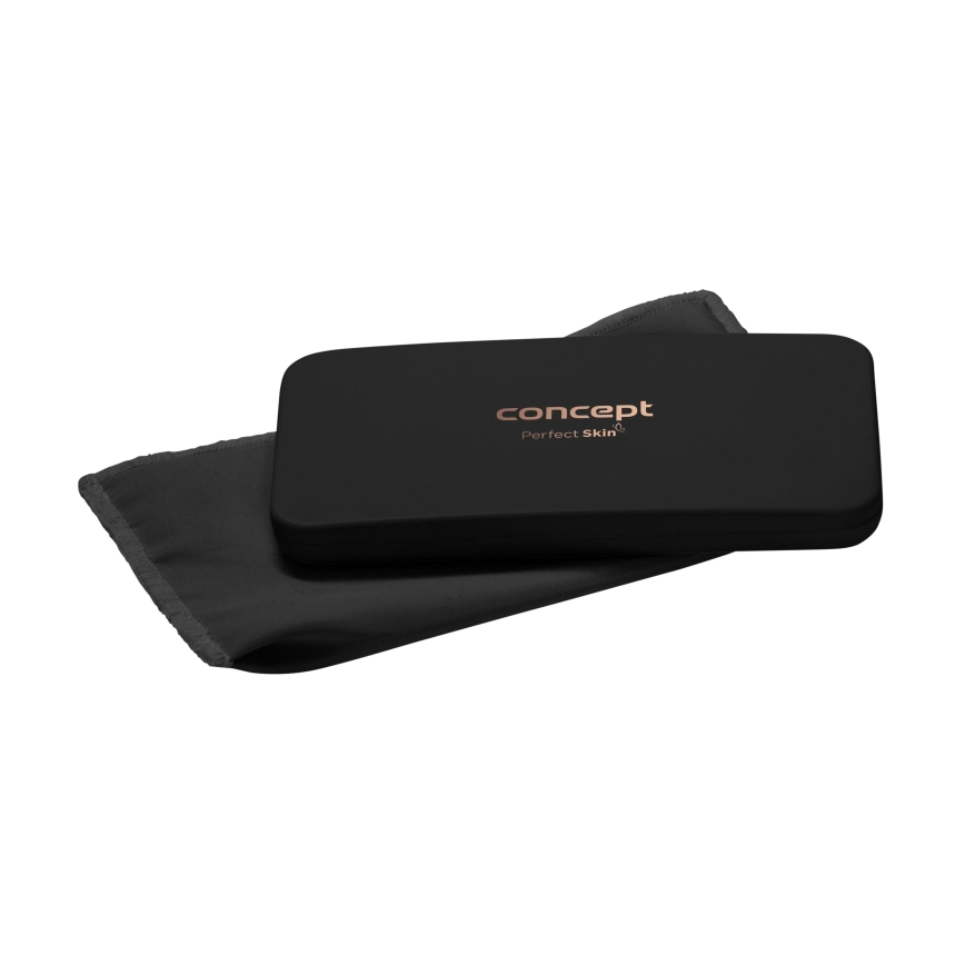 Concept KZ2020 - LED Kapesní kosmetické zrcátko PERFECT SKIN LED/1,5W/5V 4500-5500K 300 mAh černá