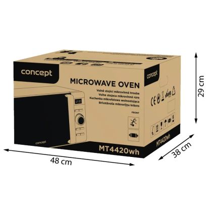 Concept MT4420wh - Mikrovlnná trouba 800W/230V 20 l bílá