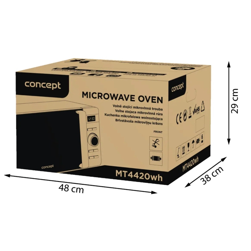 Concept MT4420wh - Mikrovlnná trouba 800W/230V 20 l bílá