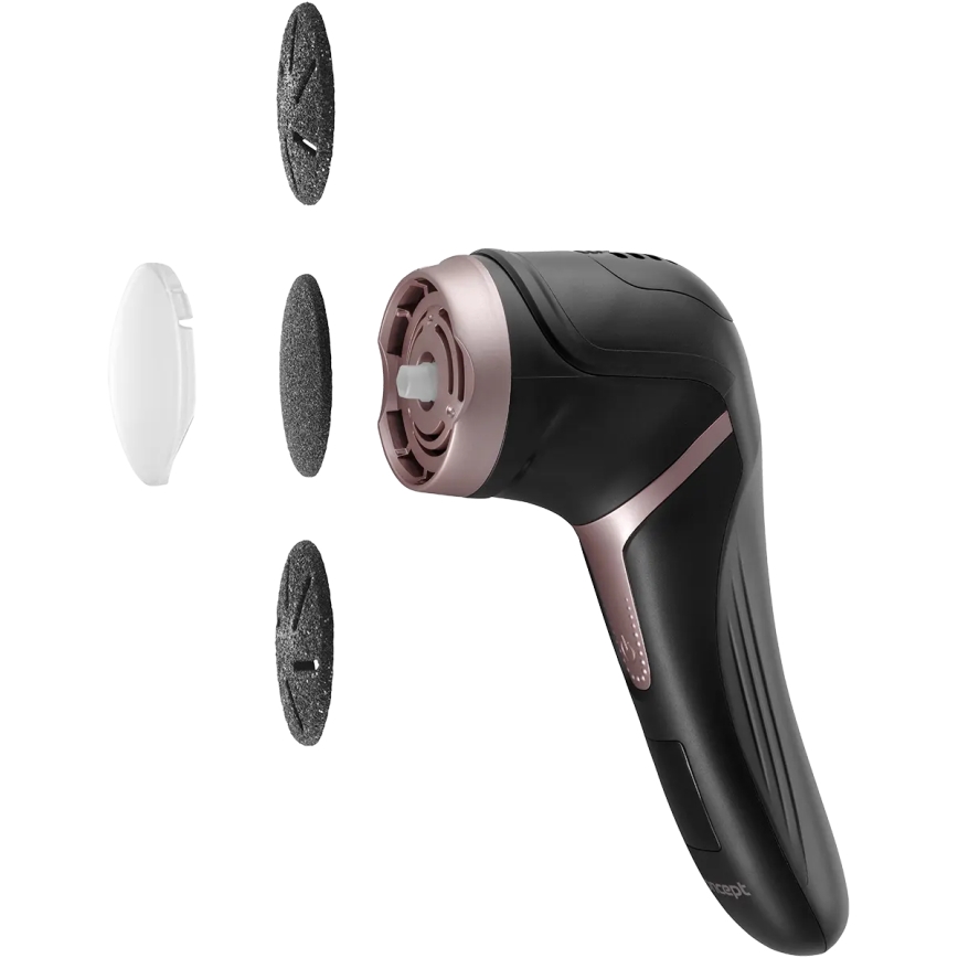 Concept PN3020 - Elektrický pilník na paty PERFECT SKIN 5V 1200 mAh IPX6 černá/rosegold