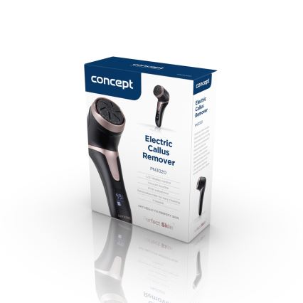 Concept PN3020 - Elektrický pilník na paty PERFECT SKIN 5V 1200 mAh IPX6 černá/rosegold