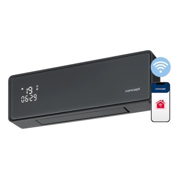 Concept QH4100 - Elektrické topení 1000/2000W Wi-Fi IP22 šedá + dálkové ovládání