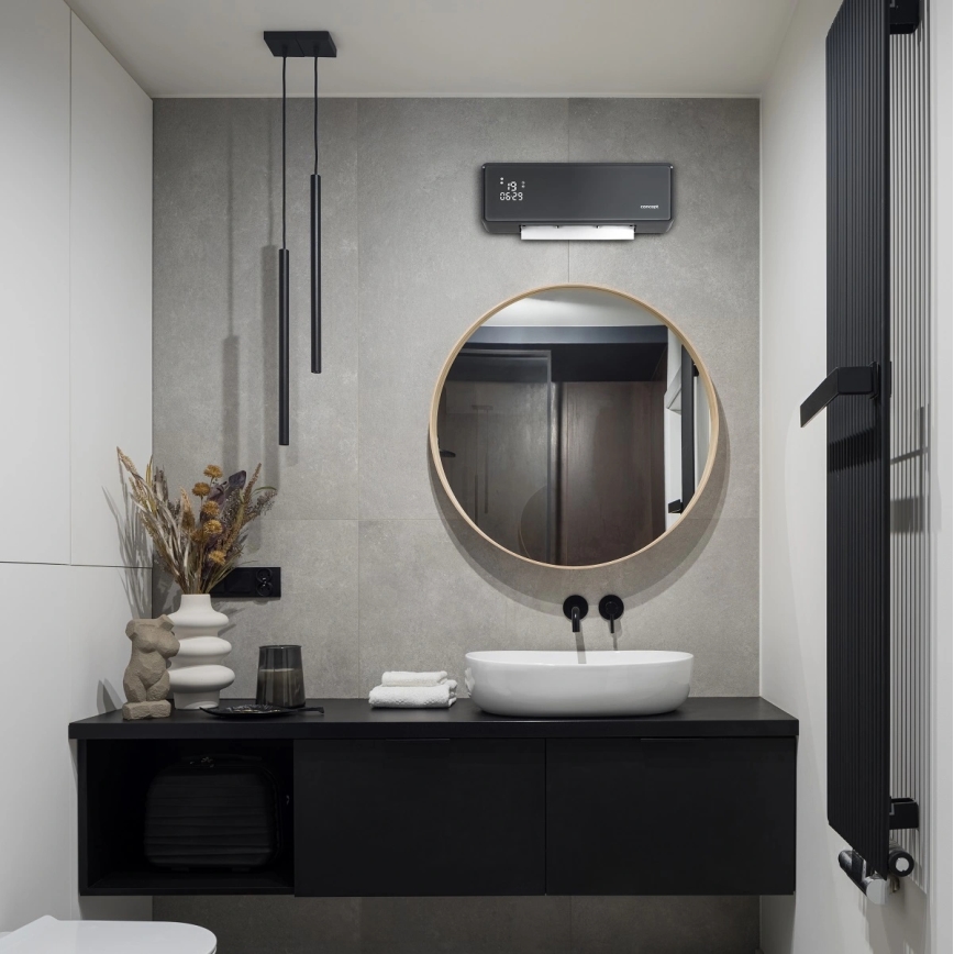 Concept QH4100 - Elektrické topení 1000/2000W Wi-Fi IP22 šedá + dálkové ovládání