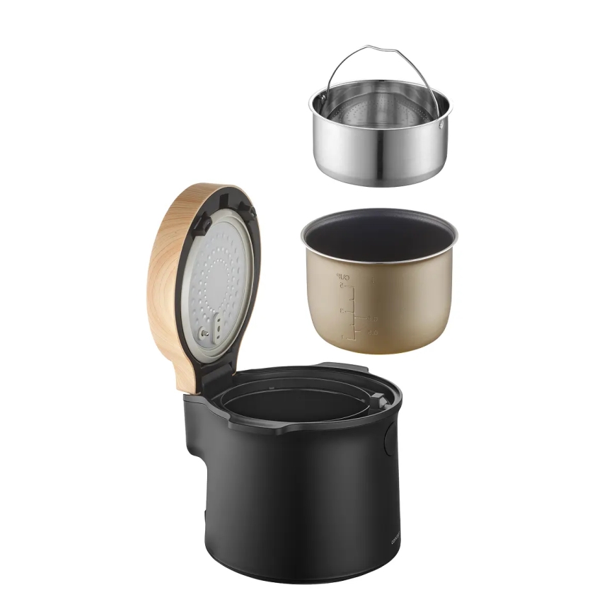 Concept RE4040 - Digitální rýžovar 2v1 450W/230V 2 l černá/dekor dřeva