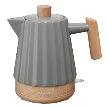 Concept RK0092 - Rychlovarná konvice 1,5 l 1500W/230V tmavě šedá/dekor dřeva/keramika