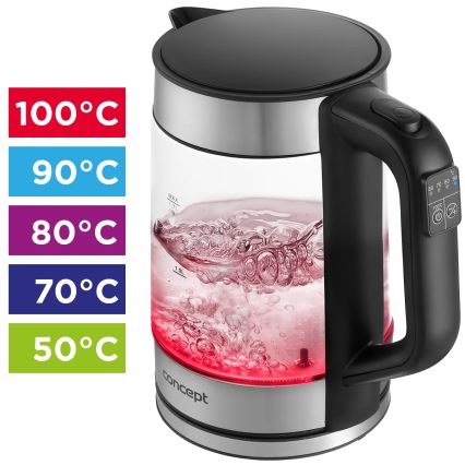 Concept RK4067 - Rychlovarná konvice s termotegulací 1,7 l 2200W/230V nerez