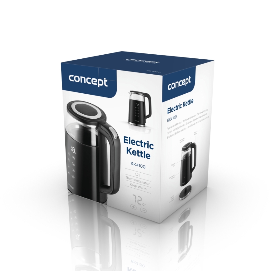 Concept RK4100 - Rychlovarná konvice s termotegulací 1,7 l 2200W/230V černá