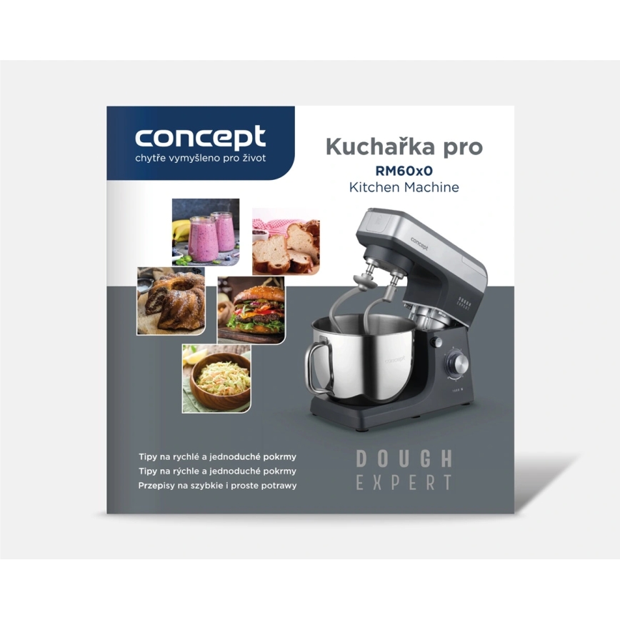 Concept RM6000 - Kuchyňský planetární robot  DOUGH EXPERT 1900W/230V antracit/nerez