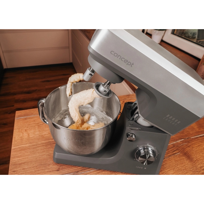 Concept RM6010 - Kuchyňský planetární robot  DOUGH EXPERT 1900W/230V antracit/nerez