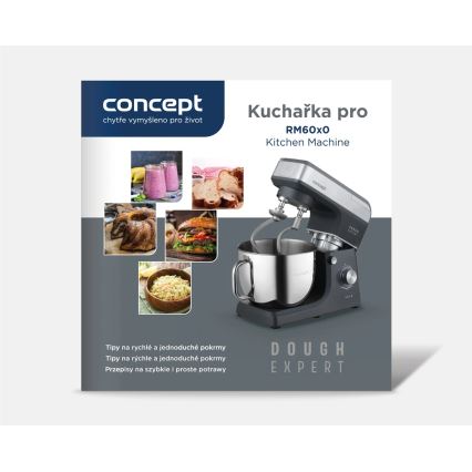 Concept RM6010 - Kuchyňský planetární robot  DOUGH EXPERT 1900W/230V antracit/nerez