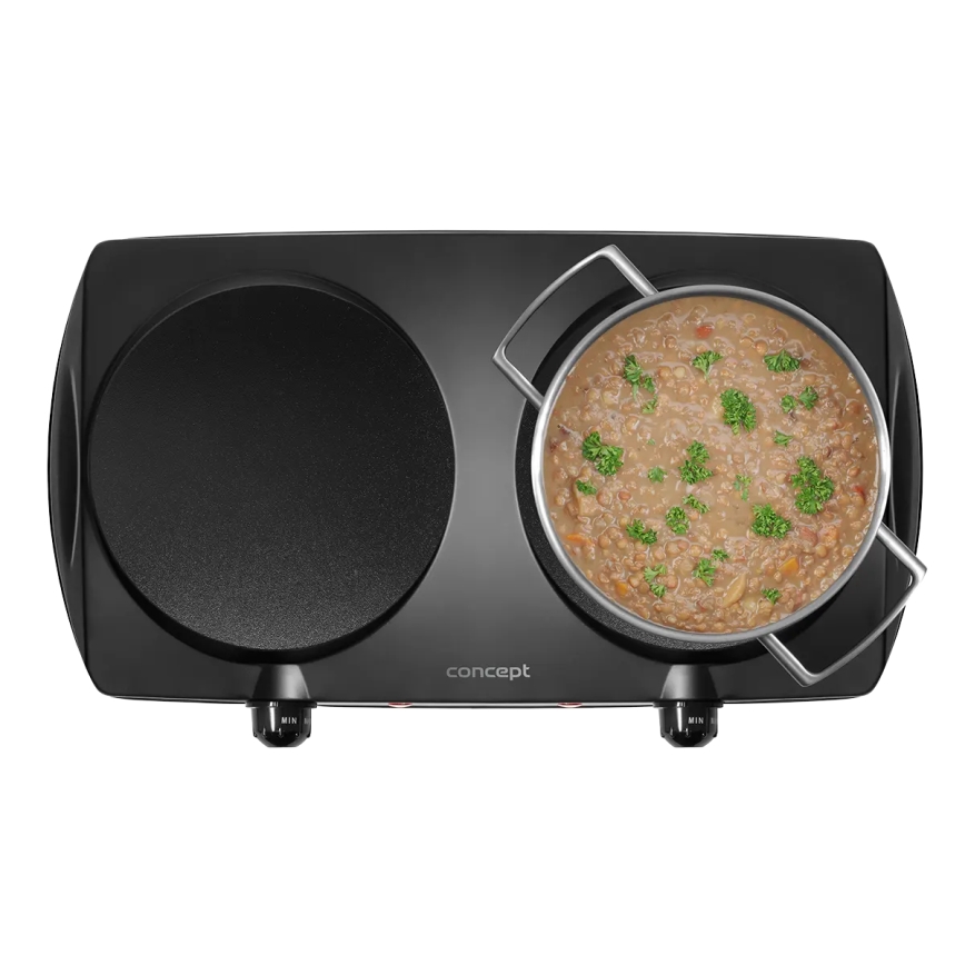 Concept VE3060 - Dvouplotýnkový vařič 2500W/230V černá