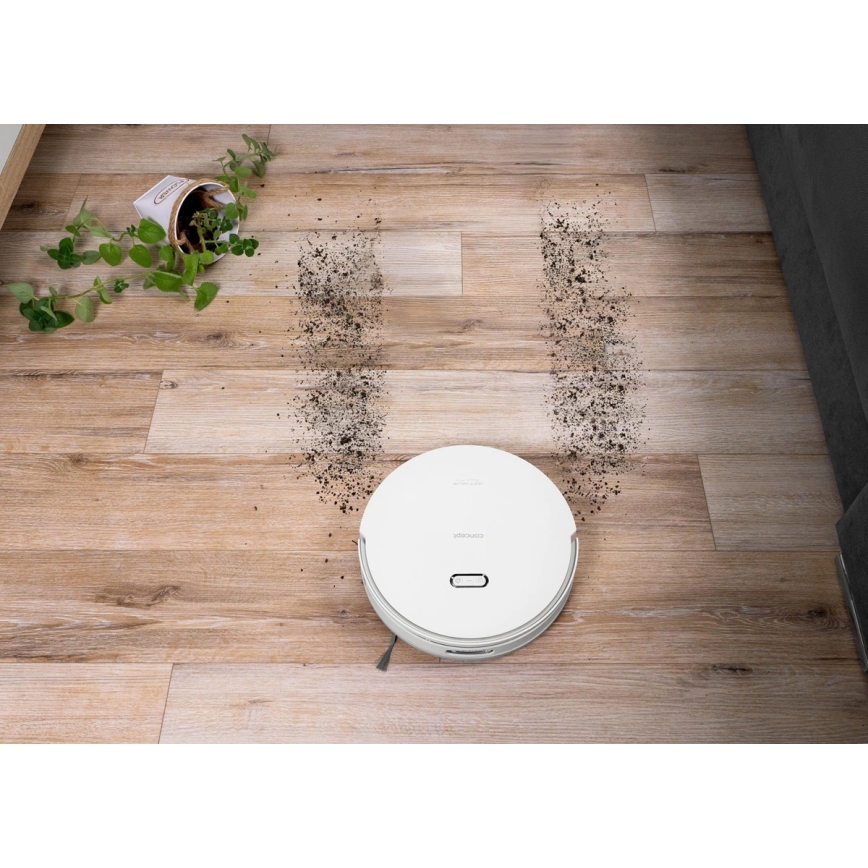 Concept VR4050 - Chytrý robotický vysavač s mopem 2v1 OPTIMUS AQUA PRO LASER 3D 600W/230V 5200 mAh Wi-Fi bílá
