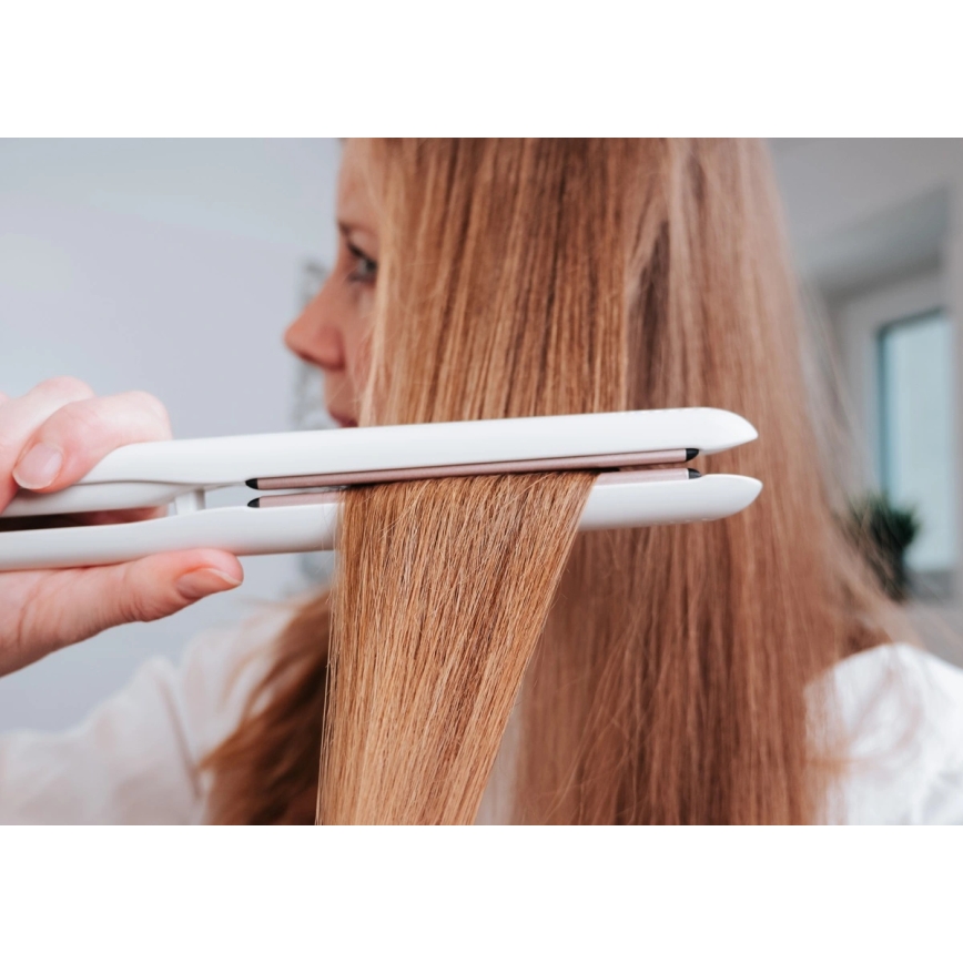 Concept VZ2110 - Žehlička na vlasy GLAM STYLE 48W/230V bílá/rose gold