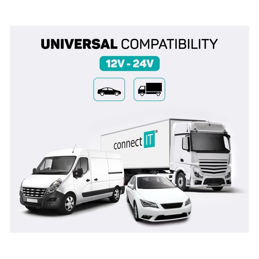 CONNECT IT CCC-9090-SL - LED RGB FM vysílač do auta s funkcí handsfree černá/stříbrná