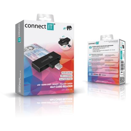 CONNECT IT CFF-3000-BK - Čtečka eObčanek a čipových karet 5V