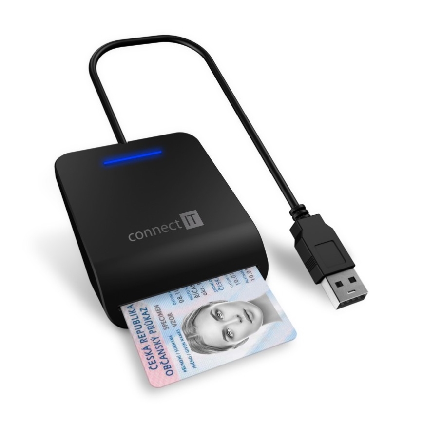 CONNECT IT CFF-3050-BK - Čtečka eObčanek a čipových karet 5V