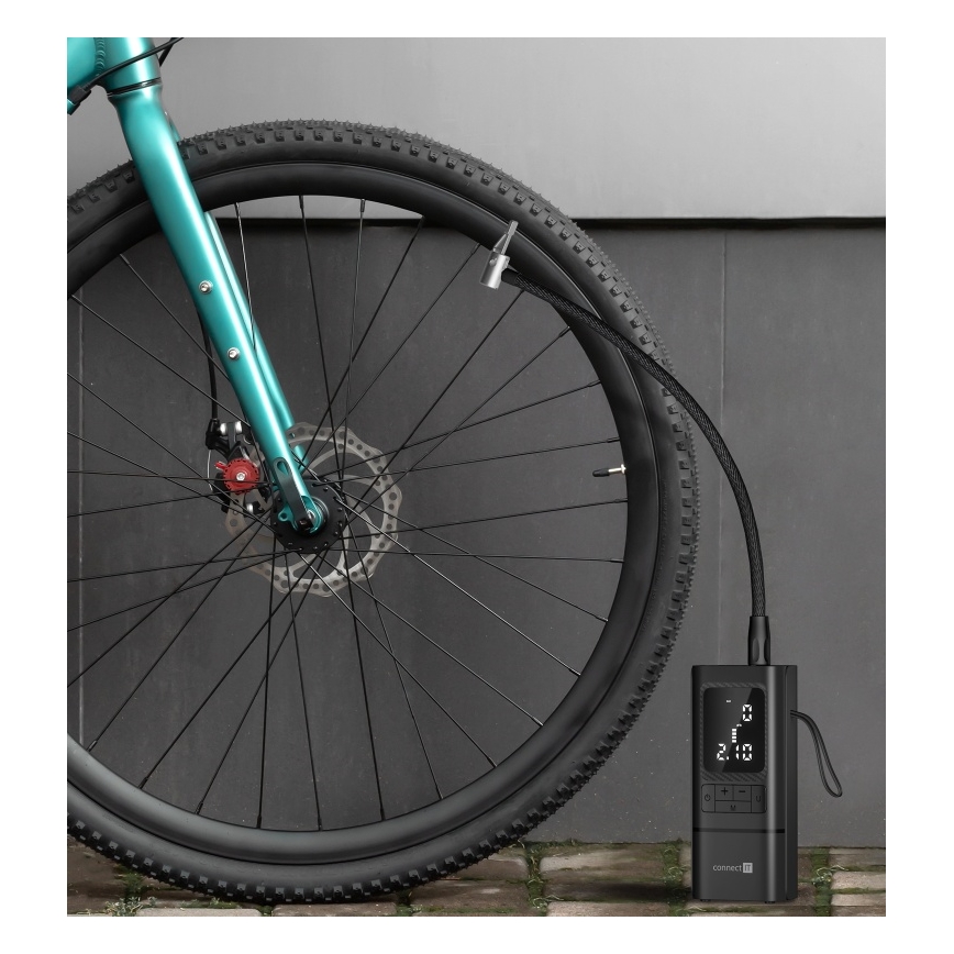 CONNECT IT CFF-4500-BK - Digitální kapesní kompresor AirFlow 80W/6000 mAh černá