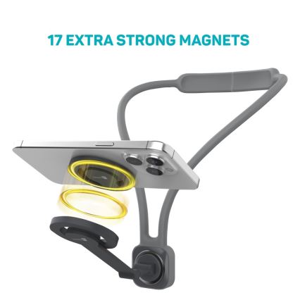 CONNECT IT CFF-6020-GY - Flexibilní magnetický dřžák telefonu na krk MagSafe