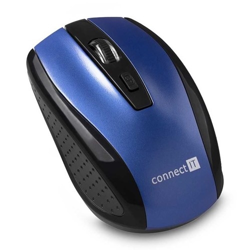 CONNECT IT CI-1225 - Bezdrátová myš 800/1200/1600 DPI 2xAAA černá/modrá