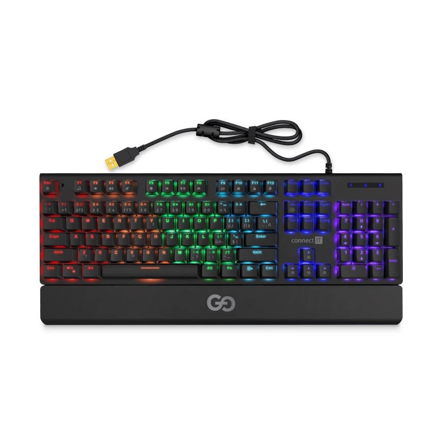 CONNECT IT CKB-7050-CS - LED RGB Drátová herní klávesnice s CZ/SK lokalizací černá