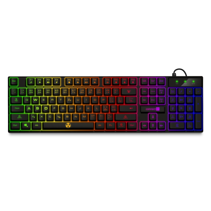 CONNECT IT CKM-3200-CS - LED RGB Drátová herní klávesnice a herní myš 1200/1800/2400/3600 DPI s CZ/SK lokalizací černá