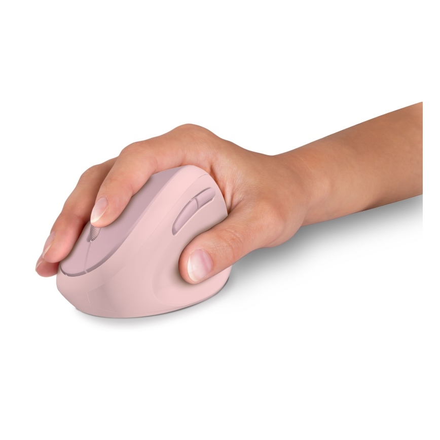 CONNECT IT CMO-2600-PK - Ergonomická bezdrátová myš 800/1200/1600 DPI 1xAA růžová