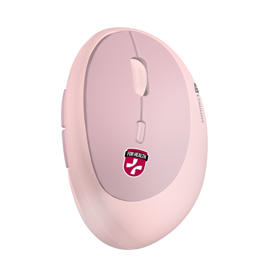 CONNECT IT CMO-2600-PK - Ergonomická bezdrátová myš 800/1200/1600 DPI 1xAA růžová