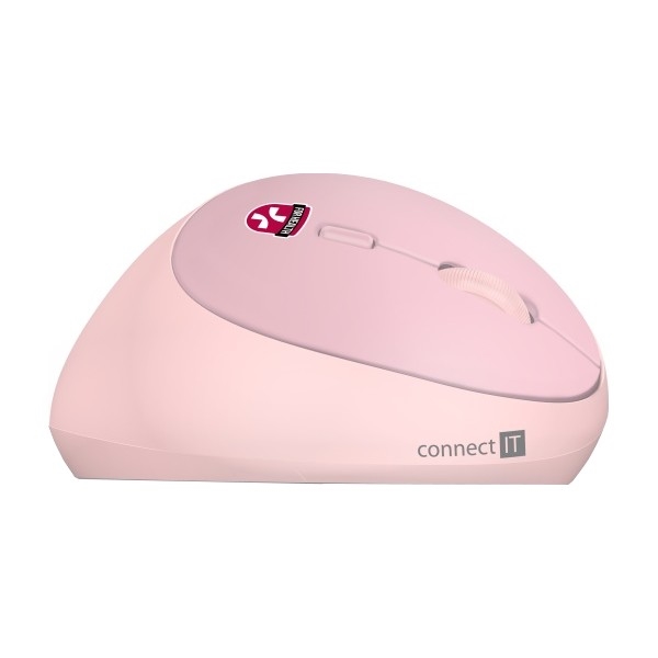 CONNECT IT CMO-2600-PK - Ergonomická bezdrátová myš 800/1200/1600 DPI 1xAA růžová