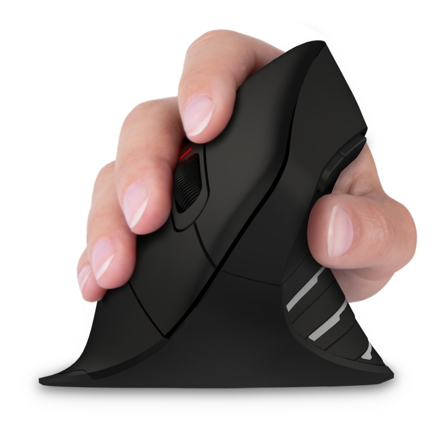 CONNECT IT CMO-2880-BK - Ergonomická bezdrátová myš Verti TriMode 1000/1600/2400 DPI 2xAAA černá