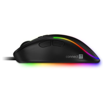 CONNECT IT CMO-3589-BK - LED RGB Drátová herní myš 200-7200 DPI černá