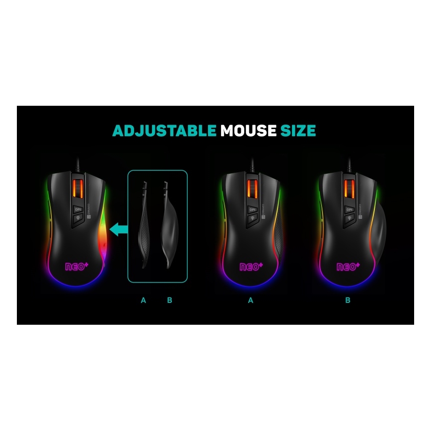 CONNECT IT CMO-3591-BK - LED RGB Drátová herní myš 500-7200 DPI černá